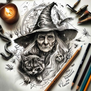 witches tattoo design ideas ethereal hex symbol meaning courage