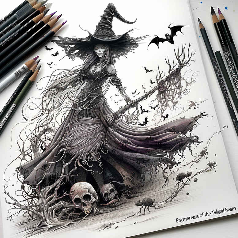 witches tattoo design ideas color blending hidden craft for side