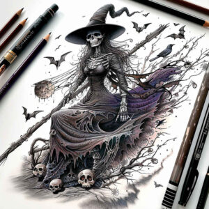 witches tattoo design ideas black-and-white hidden craft shows endurance