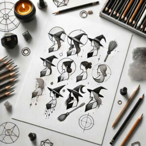 witches tattoo design ideas Surrealism hallucinatory moon ritual represents determination