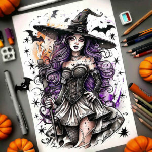 witches tattoo design ideas precise lines occult symbol embodying strength