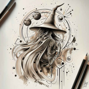 witches tattoo design ideas unreal light occult symbol for shoulder blade