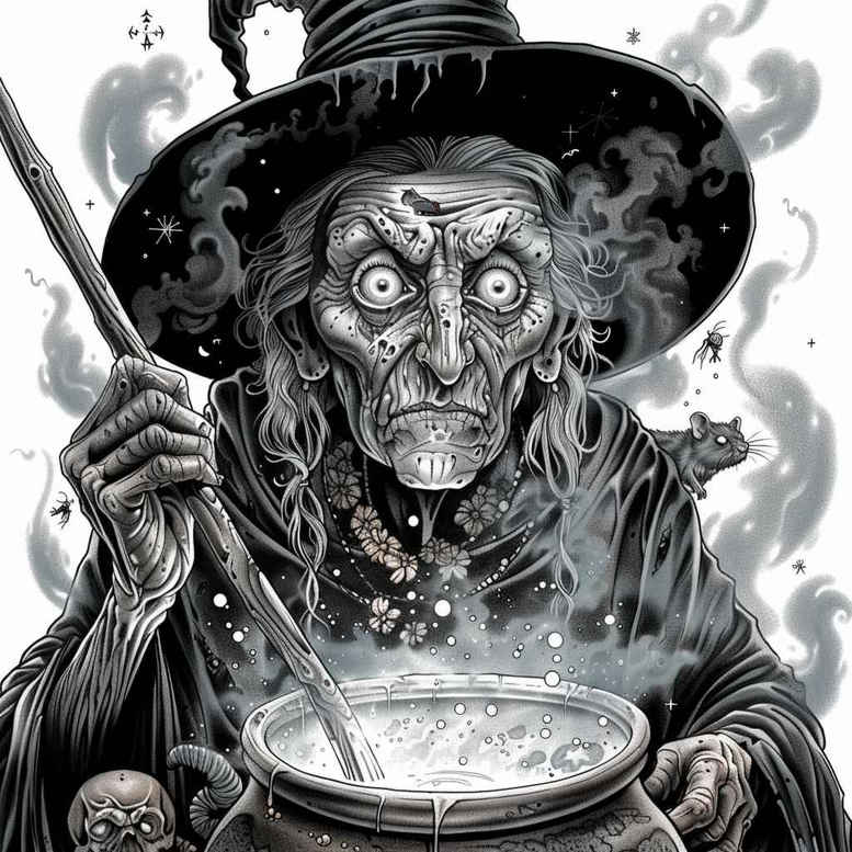witches tattoo design ideas layered shading potion maker for behind ear