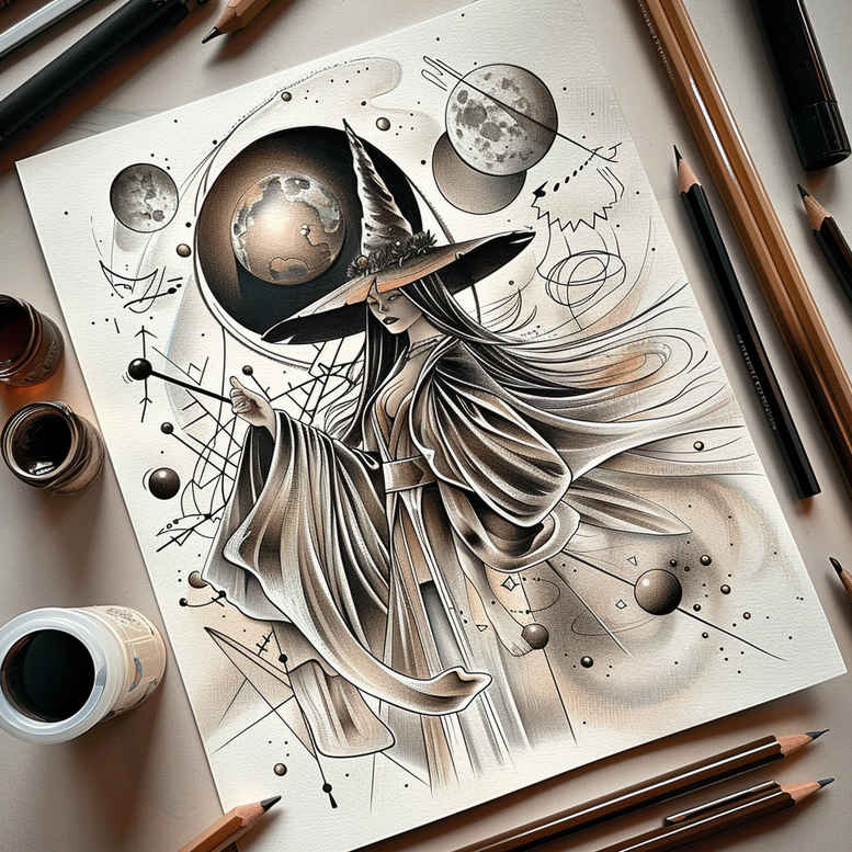 witches tattoo design ideas enigmatic aura ritual dagger for full back