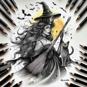 witches tattoo design ideas Realism clean background sacred herbs perseverance and power