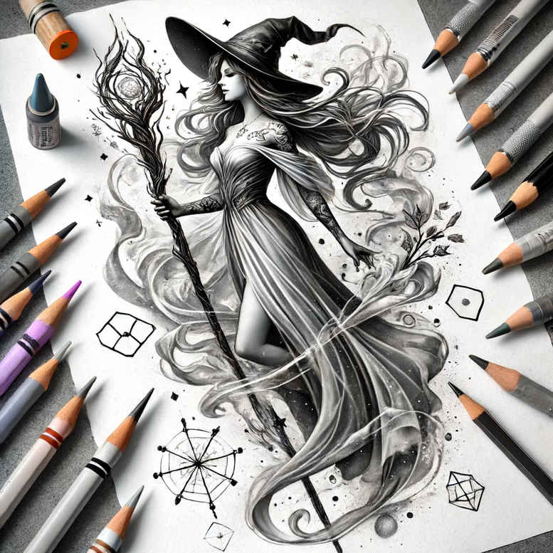 witches tattoo design ideas refined detail sacred herbs represents determination