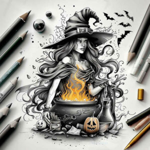 witches tattoo design ideas saturated sacred herbs shows determination