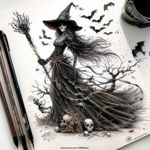 witches tattoo design ideas Surrealism enigmatic visuals sacred herbs shows resilience