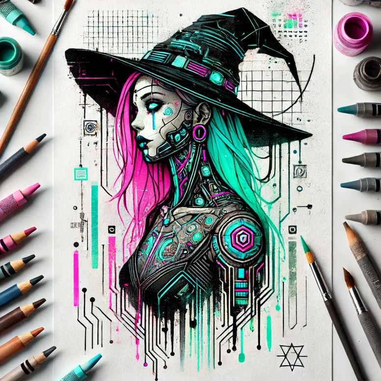 witches tattoo design ideas Surrealism symbolism shadow charm symbol of courage