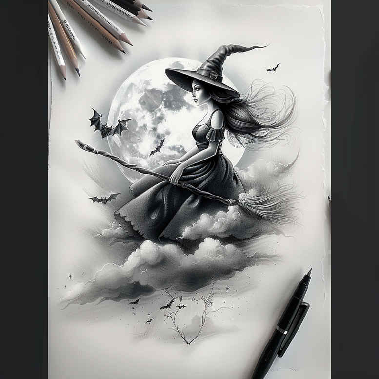witches tattoo design ideas Realism inner glow spell circle endurance and power
