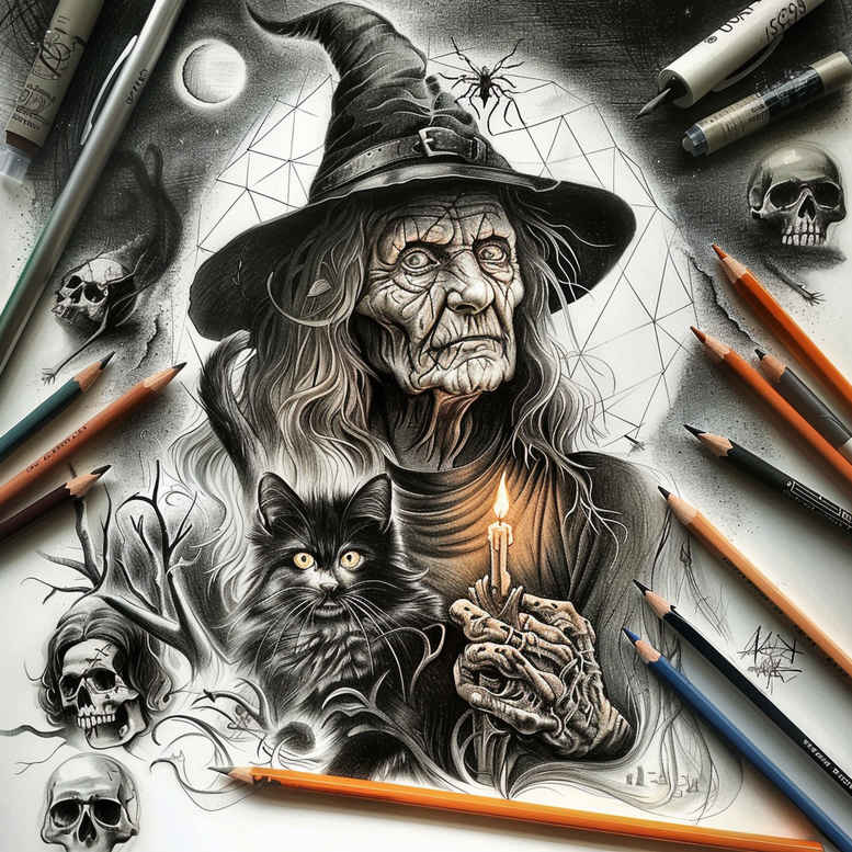 witches tattoo design ideas dramatic lighting spellcaster symbolising resilience