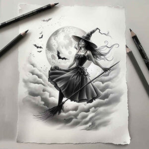 witches tattoo design ideas Realism dynamic shadows spirit guide meaning determination