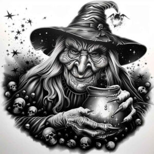 witches tattoo design ideas bold veiled seer for heel