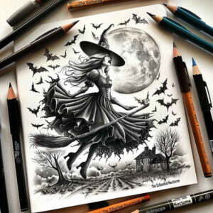 witches tattoo design ideas Surrealism shadow play veiled seer symbolising courage