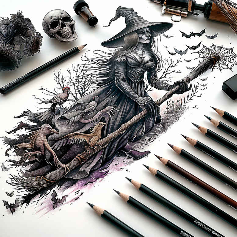 witches tattoo design ideas realistic witching hour meaning strength
