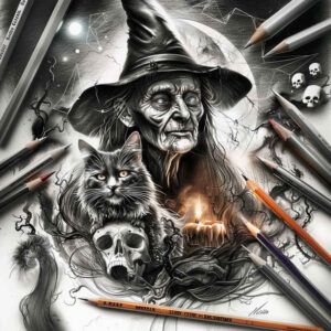 transformation-motif-tattoo – tattoo design ideas free ai generated – haunting – for-upper-back – Gallery: witches-inkby-ai