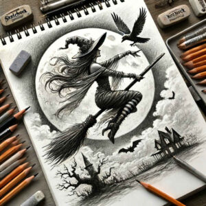 witch-detail-tattoo – tattoo design ideas free ai generated – melting – for-chest – Gallery: witches-inkby-ai