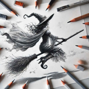 witch-tattoo – tattoo design ideas free ai generated – mystic – for-upper-thigh – Gallery: witches-inkby-ai