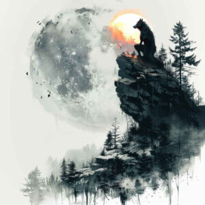 3d-wolf-tattoo – tattoo design ideas free ai generated – neotraditional-color-depth – for-side – Gallery: wolves-inkby-ai