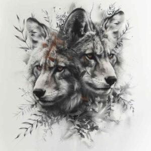 3d-wolf-tattoo – tattoo design ideas free ai generated – realism-reflective-light – for-back – Gallery: wolves-inkby-ai