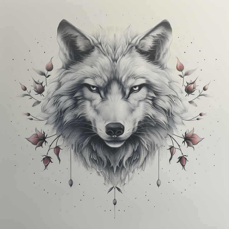 abstract-wolf-tattoo – tattoo design ideas free ai generated – realism-realistic-proportions – for-side – Gallery: wolves-inkby-ai