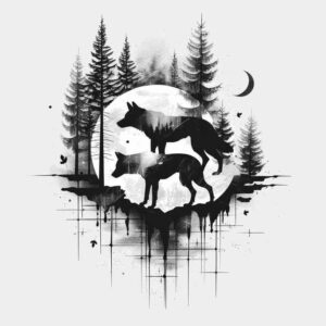 artistic-detail-wolf-tattoo – tattoo design ideas free ai generated – realism-photo-realistic – for-shin – Gallery: wolves-inkby-ai