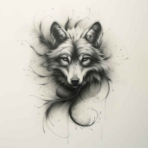 battle-motif-wolf-tattoo – tattoo design ideas free ai generated – realism-dynamic-shadows – for-elbow – Gallery: wolves-inkby-ai
