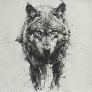 colorful-wolf-tattoo – tattoo design ideas free ai generated – neotraditional-vibrant-palette – for-lower-leg – Gallery: wolves-inkby-ai