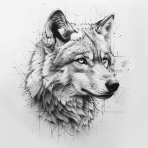 colorful-wolf-tattoo – tattoo design ideas free ai generated – surrealism-spectral-hues – for-chest – Gallery: wolves-inkby-ai