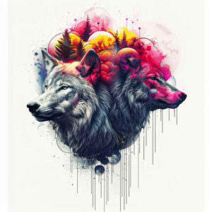 contour-wolf-tattoo – tattoo design ideas free ai generated – surrealism-impossible-forms – for-wrist – Gallery: wolves-inkby-ai