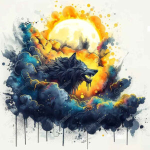 detailed-wolf-tattoo – tattoo design ideas free ai generated – surrealism-disorienting – for-back-of-neck – Gallery: wolves-inkby-ai
