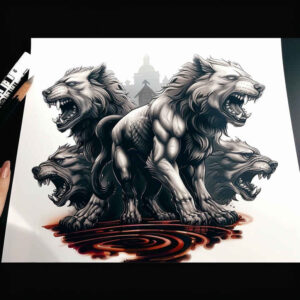 dot-wolf-tattoo – tattoo design ideas free ai generated – realism-subtle-gradients – for-heel – Gallery: wolves-inkby-ai