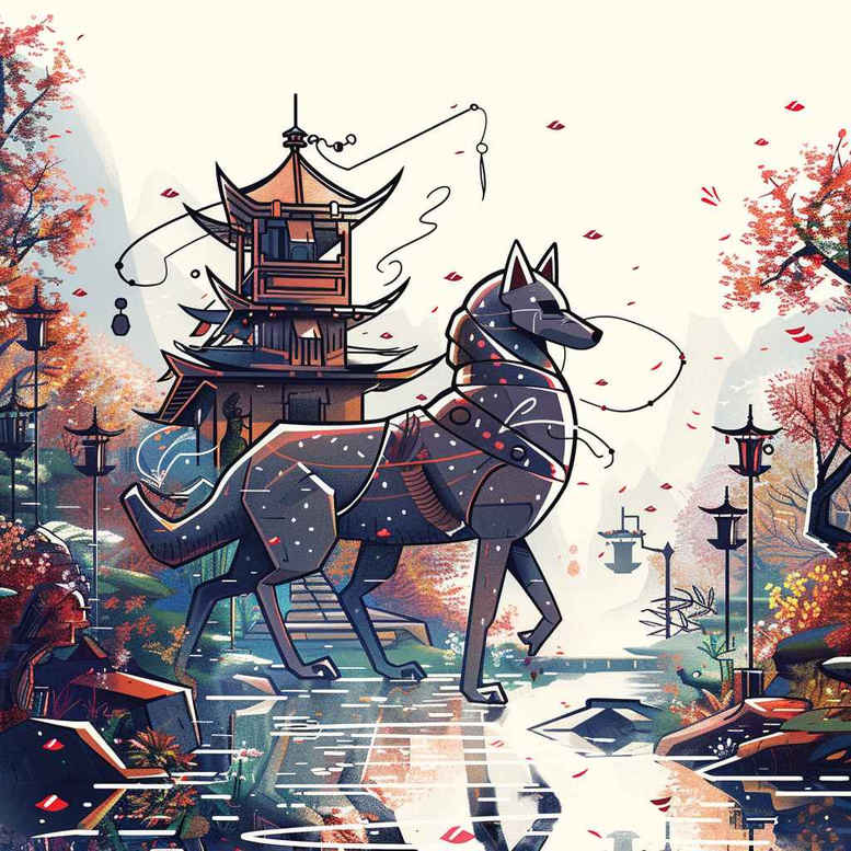 energy-motif-wolf-tattoo – tattoo design ideas free ai generated – surrealism-esoteric – for-spine – Gallery: wolves-inkby-ai