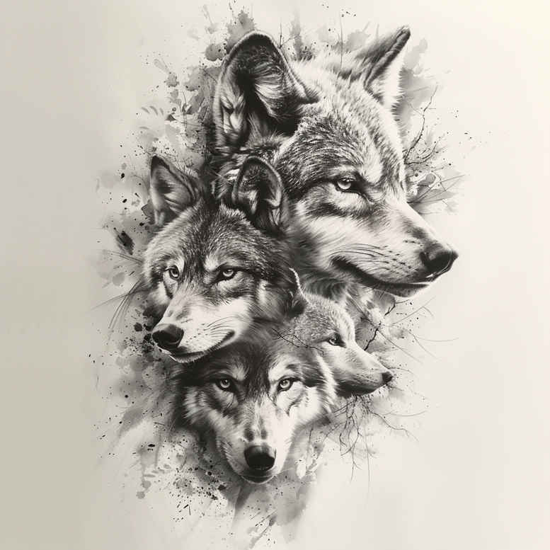 energy-wolf-tattoo – tattoo design ideas free ai generated – realism-gentle-shadow – for-elbow – Gallery: wolves-inkby-ai