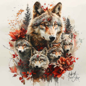 energy-wolf-tattoo – tattoo design ideas free ai generated – realism-illustrative-style – for-stomach – Gallery: wolves-inkby-ai