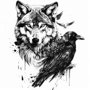 energy-wolf-tattoo – tattoo design ideas free ai generated – realism-natural-color-palette – for-spine – Gallery: wolves-inkby-ai