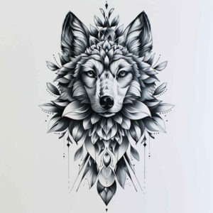 energy-wolf-tattoo – tattoo design ideas free ai generated – surrealism-distorted-perspective – for-biceps – Gallery: wolves-inkby-ai