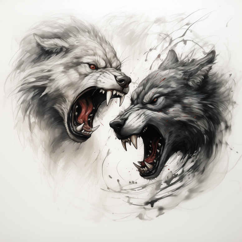 expression-wolf-tattoo – tattoo design ideas free ai generated – neotraditional-smooth-gradients – for-forearm – Gallery: wolves-inkby-ai