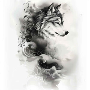 expression-wolf-tattoo – tattoo design ideas free ai generated – neotraditional-vivid-hues – for-hand – Gallery: wolves-inkby-ai