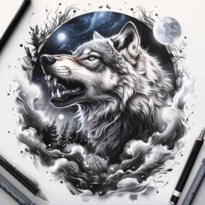 for-women – tattoo design ideas free ai generated – realism-visual-truth – for-toe – Gallery: wolves-inkby-ai