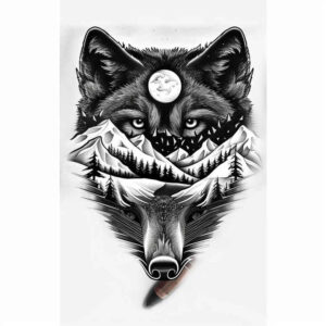 freedom-symbol-wolf-tattoo – tattoo design ideas free ai generated – realism-highlighted-contrast – for-arm – Gallery: wolves-inkby-ai