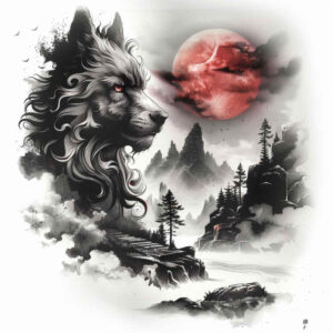 freedom-symbol-wolf-tattoo – tattoo design ideas free ai generated – realism-realistic-movement – for-upper-shoulder – Gallery: wolves-inkby-ai