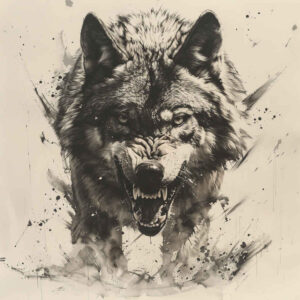 freedom-symbol-wolf-tattoo – tattoo design ideas free ai generated – realism-shadow-realism – for-lower-leg – Gallery: wolves-inkby-ai
