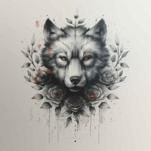 freedom-symbol-wolf-tattoo – tattoo design ideas free ai generated – surrealism-psychedelic – for-back-of-neck – Gallery: wolves-inkby-ai