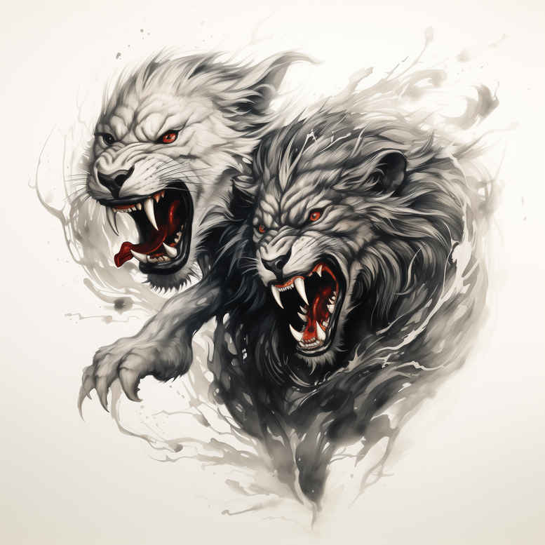 geometric-detail-wolf-tattoo – tattoo design ideas free ai generated – neotraditional-structured-design – for-heel – Gallery: wolves-inkby-ai