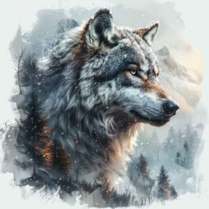 geometric-detail-wolf-tattoo – tattoo design ideas free ai generated – realism-soft-highlights – for-heel – Gallery: wolves-inkby-ai