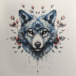 geometric-wolf-tattoo – tattoo design ideas free ai generated – neotraditional-layered-inks – for-chest – Gallery: wolves-inkby-ai