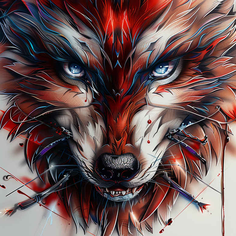 geometric-wolf-tattoo – tattoo design ideas free ai generated – realism-life-like – for-neck – Gallery: wolves-inkby-ai