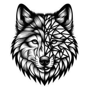 light-effect-wolf-tattoo – tattoo design ideas free ai generated – neotraditional-classic-motifs – for-calf – Gallery: wolves-inkby-ai