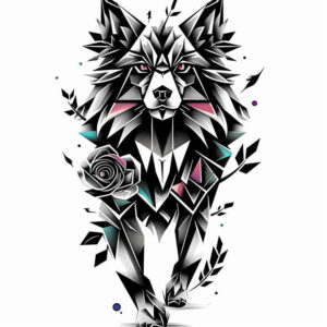 light-effect-wolf-tattoo – tattoo design ideas free ai generated – neotraditional-layered-fill – for-wrist-side – Gallery: wolves-inkby-ai